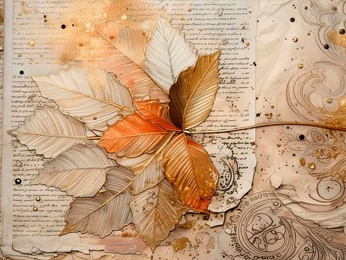 Automne : collage unique de feuilles d'automne