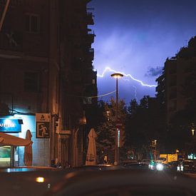 Lightning in Barcelona by Wouter Kouwenberg