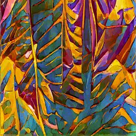 Ockerfarbenes verwittertes Herbstlaub Nr. 3 von Anna Marie de Klerk