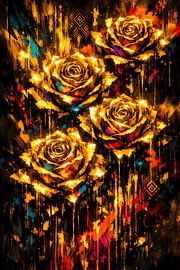 Goldene Leidenschaft: Rosen der Ewigkeit von ButterflyPix
