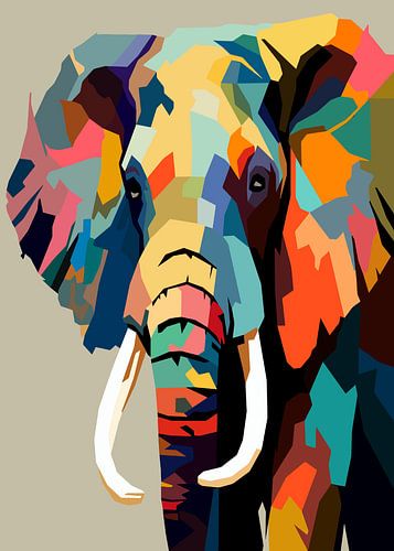 Éclaboussures de l'éléphant peint