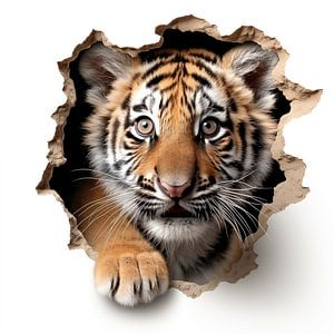 Tiger aus der Wand