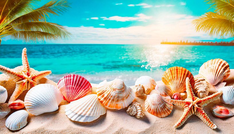 Shells on the beach by Mustafa Kurnaz