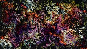 Abstracte pouring kunst – vloeiende kleuren en organische vormen