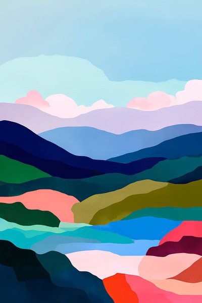 Vision colorée du paysage avec douceur par Poster Art Shop