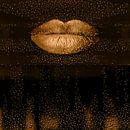 Golden Lips. Modern. Druppels in Roestbruin. van Alie Ekkelenkamp thumbnail