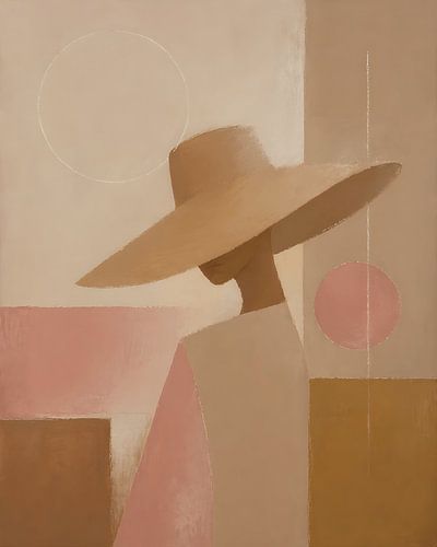 Hoed Dame Roze Abstract