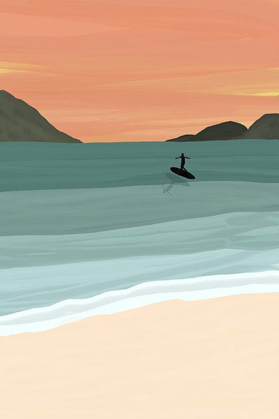 Surfing into the sunset by Romy Smit