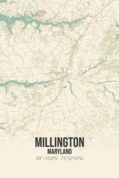 Vintage map of Millington (Maryland), USA. by Prints of Place