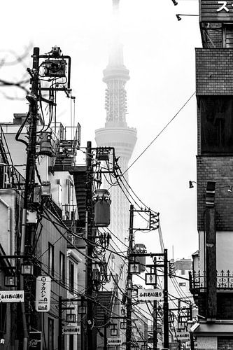 Ciel brumeux de Tokyo - Noir et blanc Japon