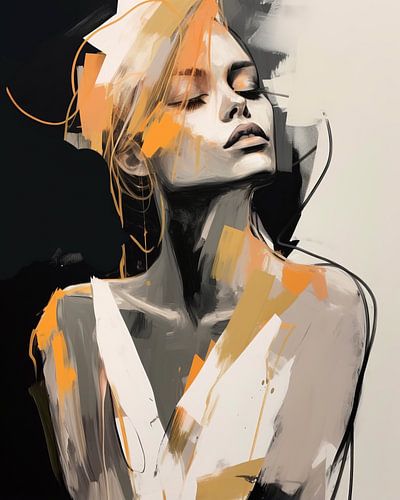 Modern en abstract geïllustreerd portret