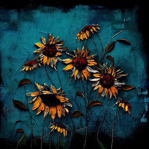 Sonnenblumen im Mondlicht