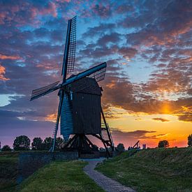 Moulin II à Heusden, photographie du soir sur Goos den Biesen