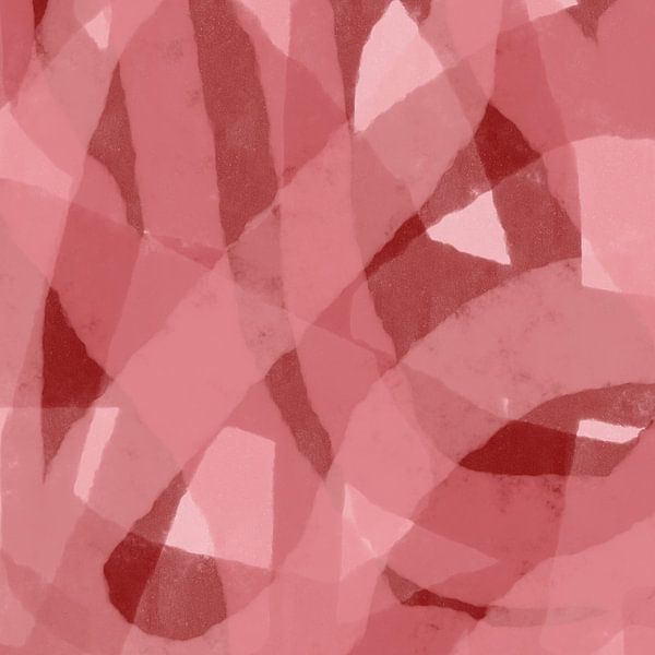 Moderne abstracte kunst. Penseelstreken in licht- en donkerroze van Dina Dankers