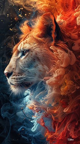 alcohol inkt - leeuw