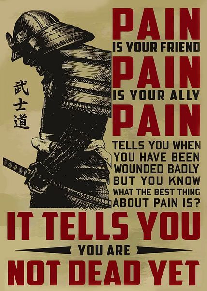 SAMURAI Japan Zitat Schmerz von Kaua Araujo