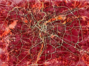 Karte von Lyon metropole im stil 'Amber Autumn'