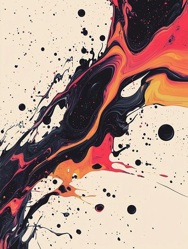 Creative colour streams in black and red