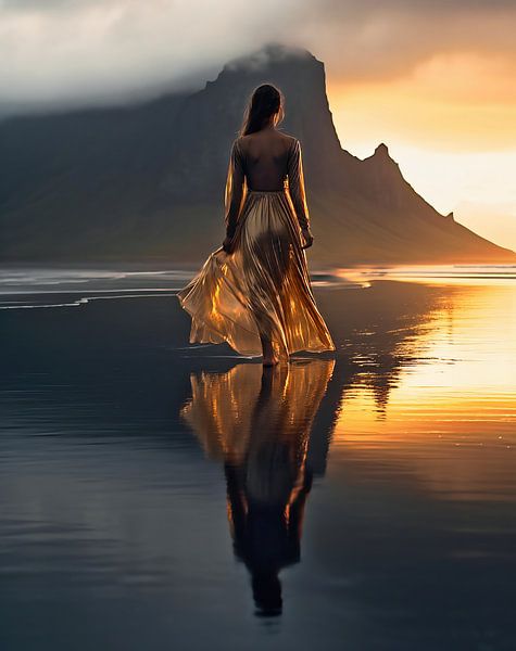 Frau im Sonnenuntergang von fernlichtsicht