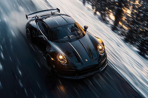 Schwarzer Porsche 911 GT 3