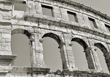 The world famous Arena in Pula on the coast of the Adriatic Sea in Croatia by Heiko Kueverling