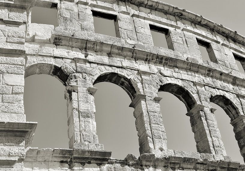 The world famous Arena in Pula on the coast of the Adriatic Sea in Croatia by Heiko Kueverling