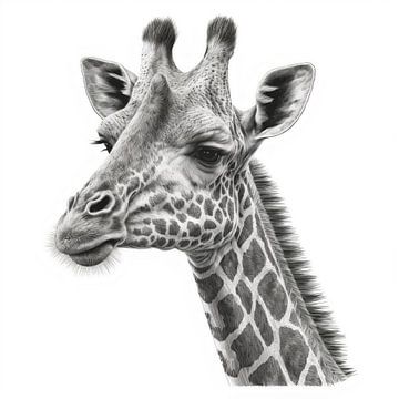 Giraffe portret van Poster Art Shop