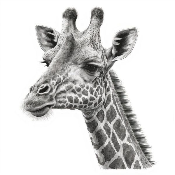 Giraffe portrait by Poster Art Shop