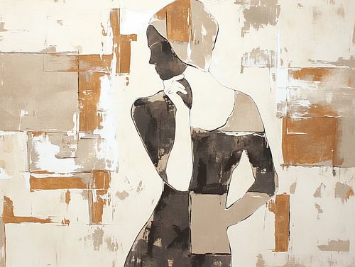 Vrouw | Contemplation in Abstract Browns