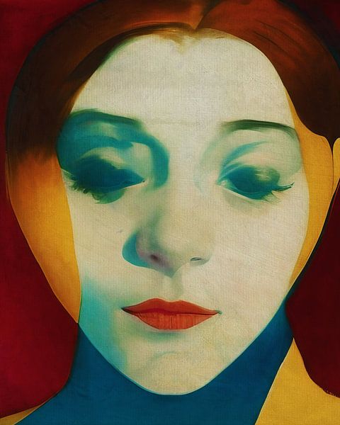 Femme aux cheveux roux et aux yeux fermés par Jan Keteleer