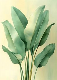 Tropical banana leaves nature art by JBJart Justyna Jaszke
