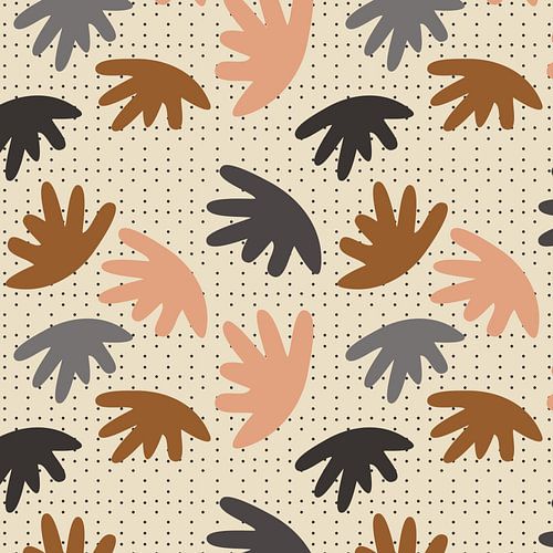 Psychedelische Terra Bloesems. 70s retro abstracte organische geometrie 4