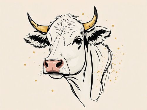 Koe met gouden hoorns