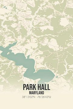 Vintage map of Park Hall (Maryland), USA. by Rezona