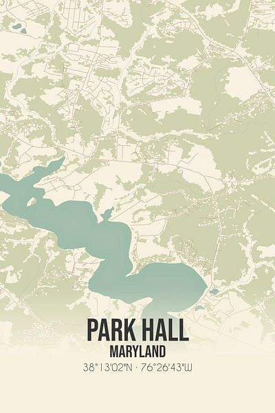 Vintage map of Park Hall (Maryland), USA. by Prints of Place