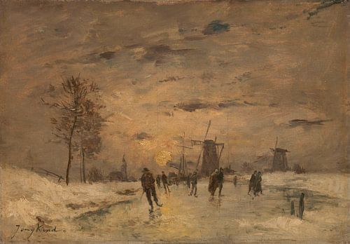 Schaatsen in Nederland, imitator van Johan Barthold Jongkind
