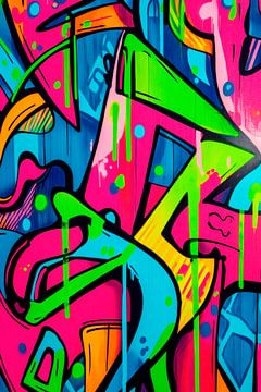 Levendige graffitikunst - kleurenspectrum van Poster Art Shop