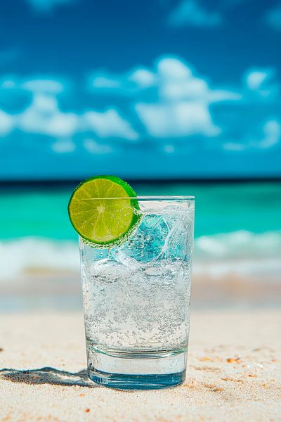 Refreshing drink on the beach by Poster Art Shop