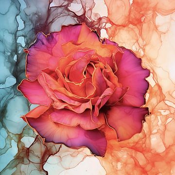 Rose Aquarell abstrakt von Virgil Quinn - Decorative Arts