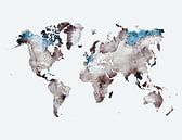 carte du monde blanc gris bleu #map #worldmap par JBJart Justyna Jaszke Aperçu