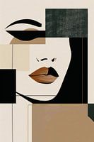 Abstract woman in Art Deco style with beige tones