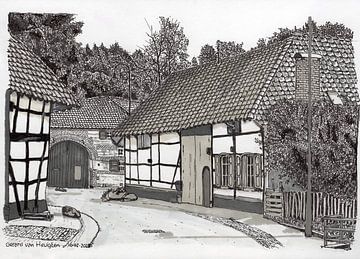 Half-timbered houses Nuth South Limburg by Gerard van Heugten