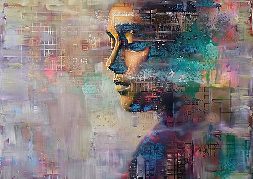 Femme rêveuse en couleurs