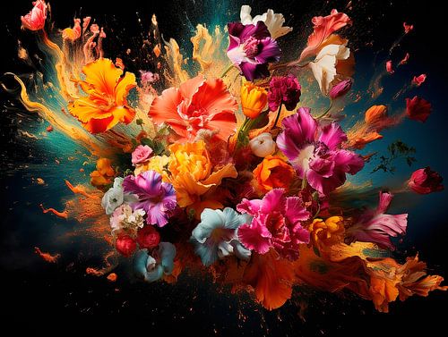 Explosiver Strauß schöner Blumen