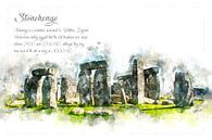 Stonehenge, Aquarell, England von Theodor Decker Miniaturansicht