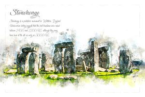 Stonehenge, Aquarell, England von Theodor Decker
