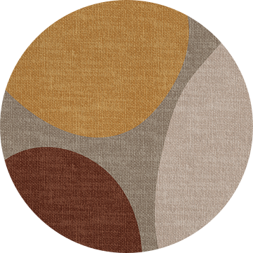Moderne abstracte geometrische organische retro vormen in aardetinten : bruin, beige, geel van Dina Dankers