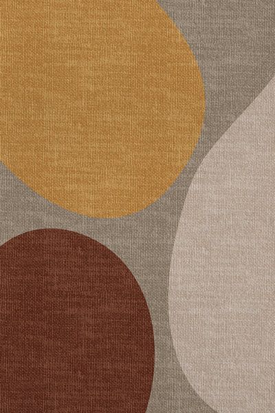 Modern abstract geometric organic retro shapes in earthy tints : brown, beige, yellow by Dina Dankers