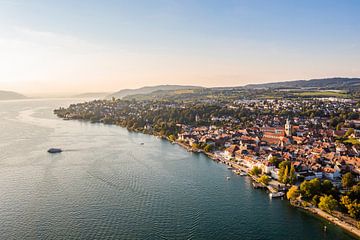 Aerial view of Überlingen on Lake Constance in the evening light by Werner Dieterich