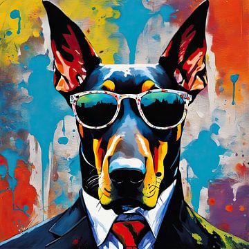 Pop Art Doberman 01.9 sur Blikvanger Schilderijen